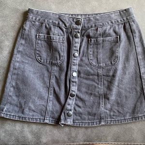 Brandy Melville Thrifted Black Denim Skirt. 15 inch length. Size 29.